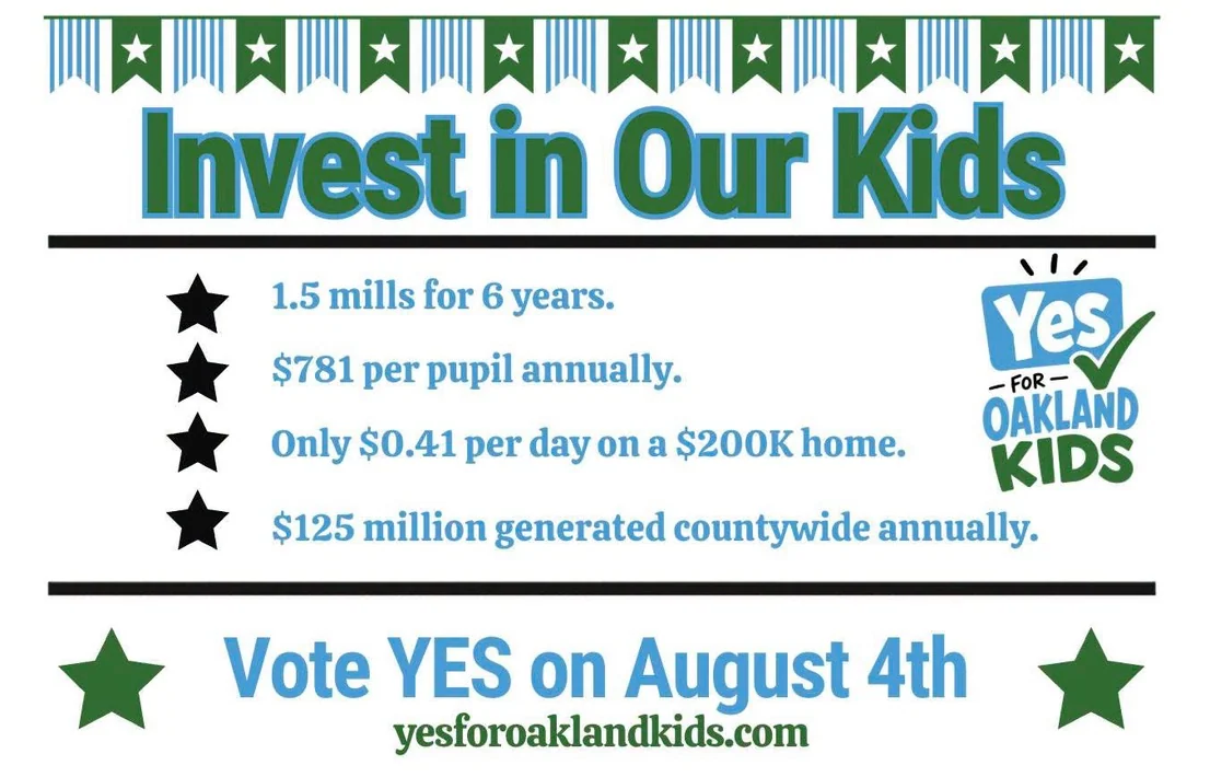 Historical Yes for Oakland Kids campaign graphic