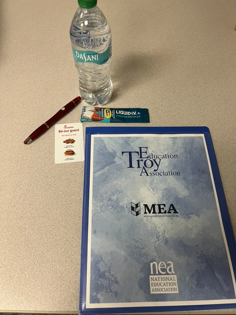 Printed Troy Education Association member welcome resources and materials